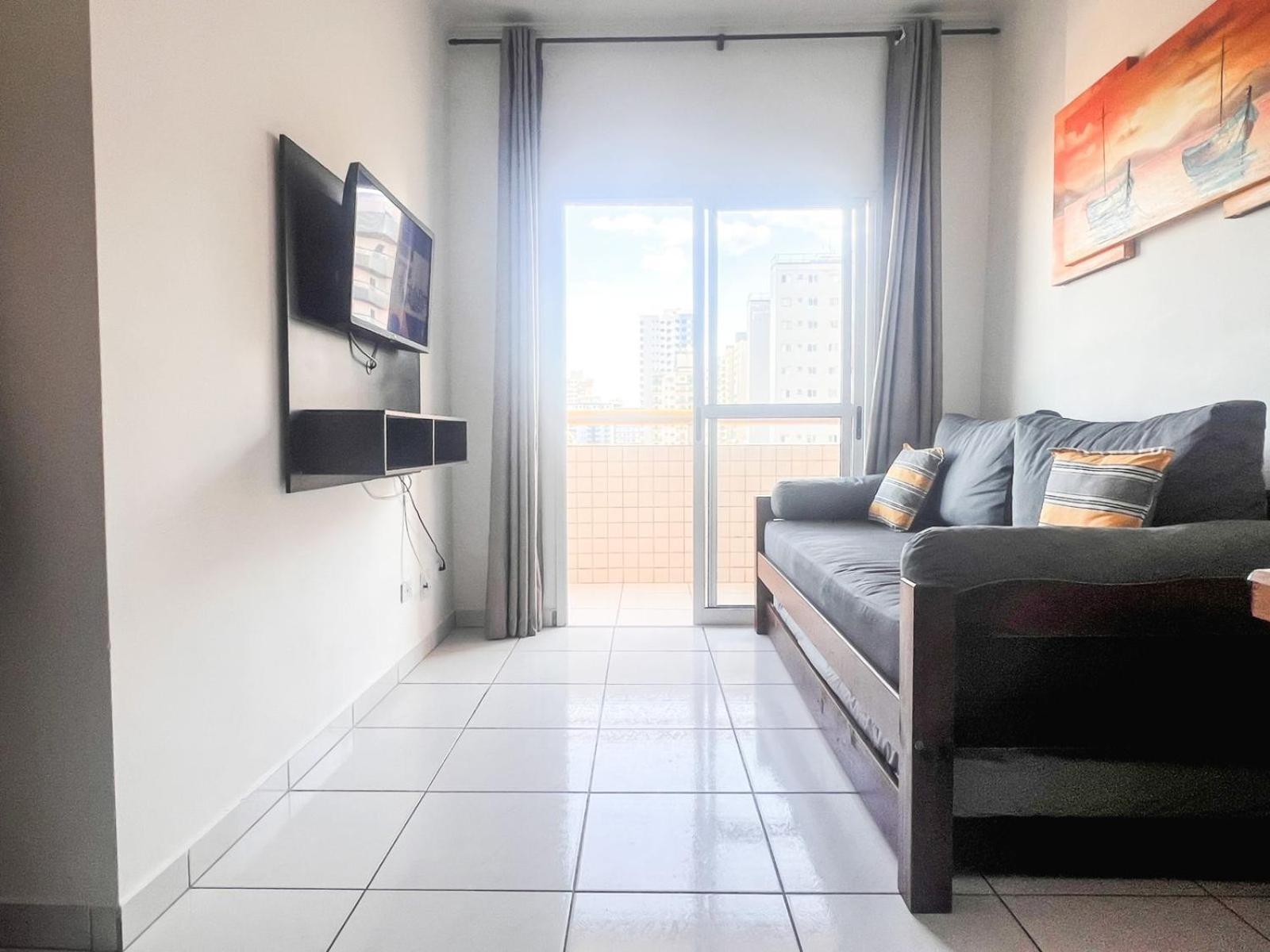 Lindo Apto 300M Praia Da Ocian E Centro - Vista Mar- Varanda Sacada - Wi-Fi 300 Mbps - Vaga De Garagem - Acomoda Ate 6 Pessoas Apartman Praia Grande  Kültér fotó